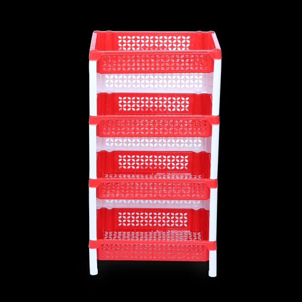 আরএফএল (RFL) ৪-ধাপের প্রিমিয়াম মাল্টিপারপাস প্লাস্টিক রেক - লাল