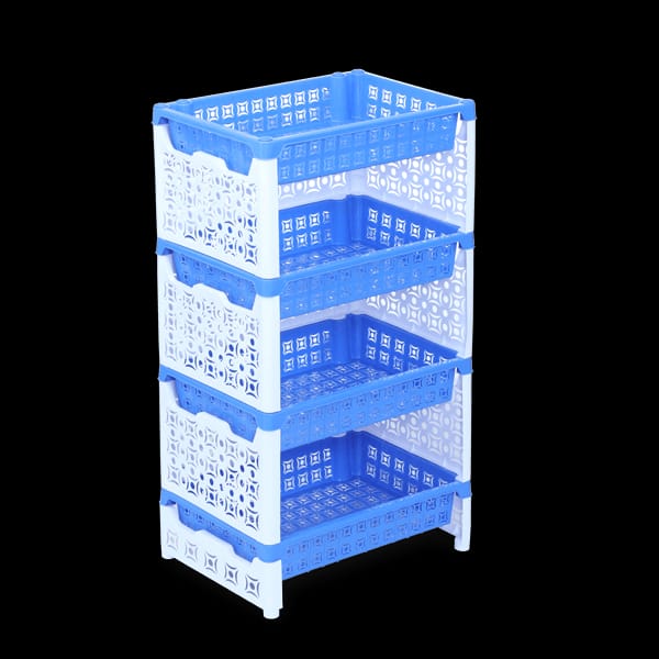 আরএফএল (RFL) ৪-ধাপের প্রিমিয়াম মাল্টিপারপাস প্লাস্টিক রেক - সবজ ও সাদা