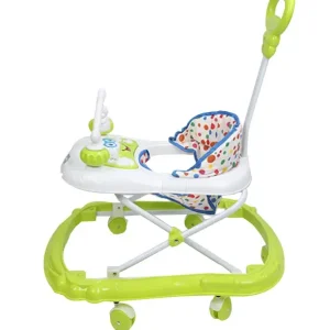 Baby Walker with Parent Handle & Music Tray – Green